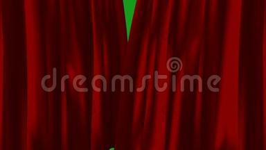 红色窗帘，绿色屏幕背景1